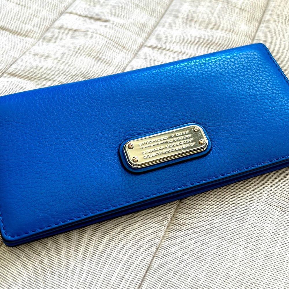 MARC BY MARC JACOBS NEPTUNE BLUE LEATHER SMALL WALLET #M0006579